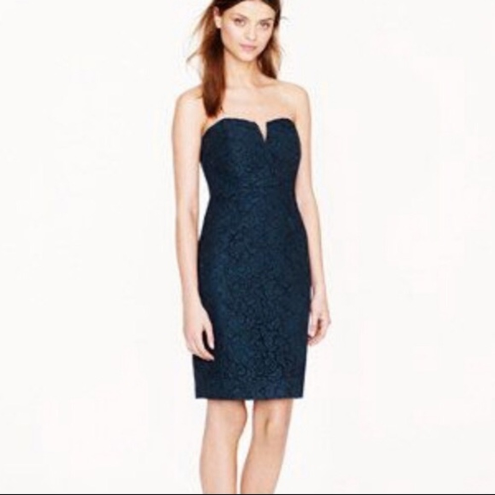 JCrew Navy Lace Bridesmaid Dress